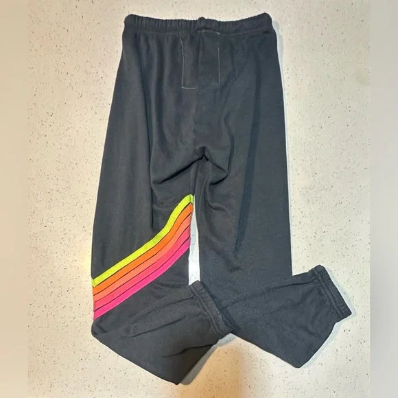 AVIATOR NATION 5 STRIPE SWEATPANTS - PRE-LOVED // NEON RAINBOW - Picture 2 of 12